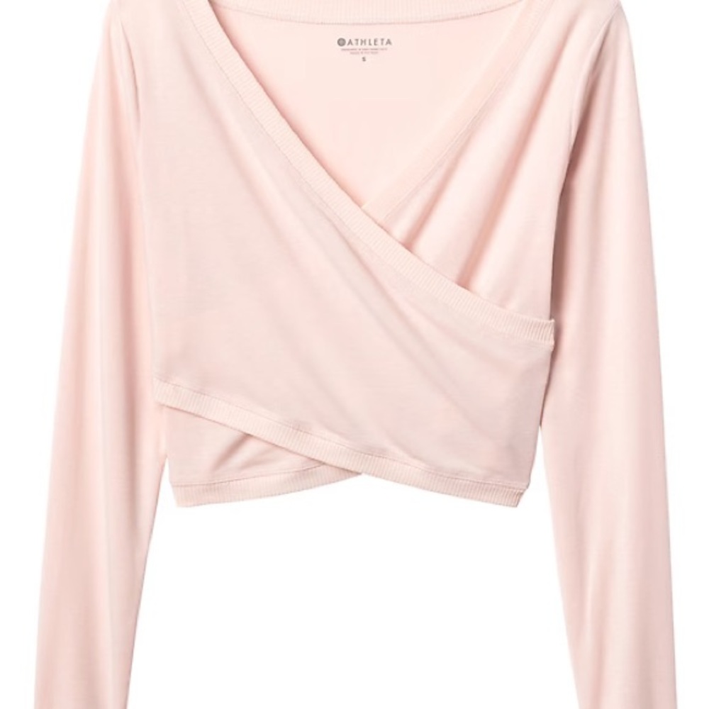 Athleta Light Pink Wrap Crop Top